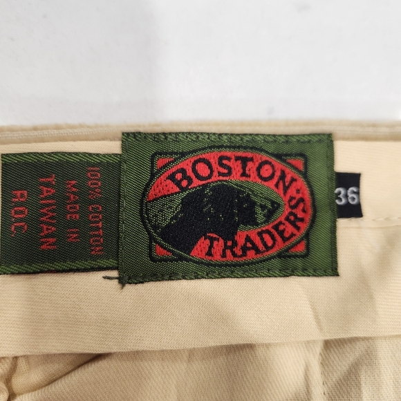 NWT Boston Traders Corduroy Pants Mens 36x37 Khaki Raw Hem Vintage Deadstock - Picture 7 of 13